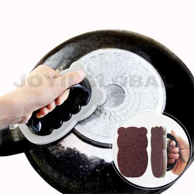 hot sale european  in wholesales kitchen items ware for washing tools sponge pan pot brush with handle and abrasive paper